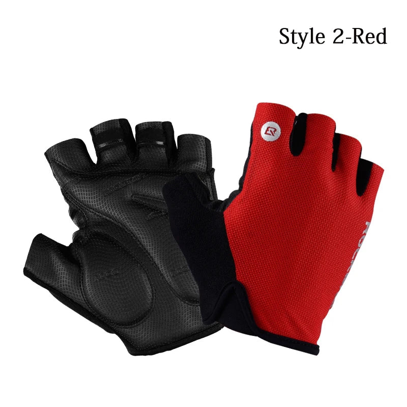 ROCKBROS Half Finger Cycling Gloves Breathable Shockproof MTB Mountain Bike Gloves Mens Outdoor  Bicycle Riding Mittens