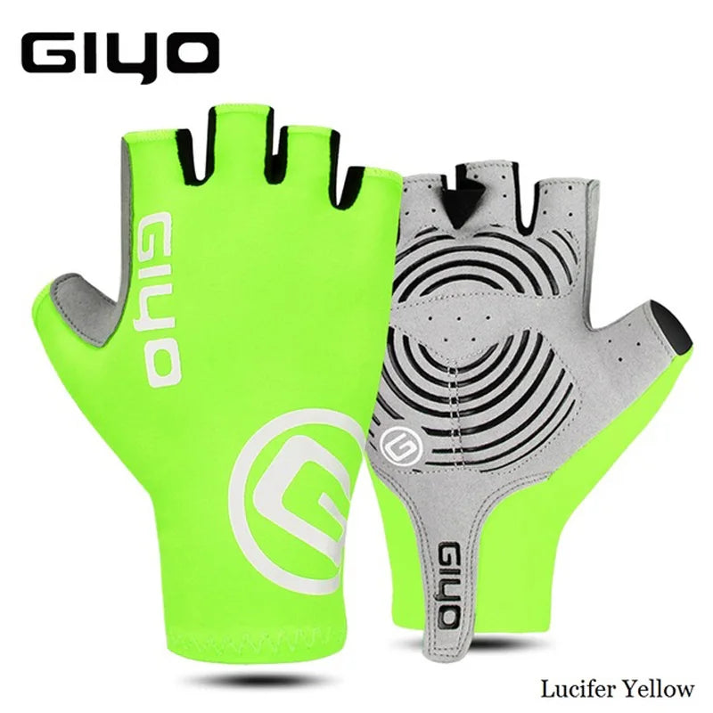 Giyo Half-finger Gloves Anti-slip Bicycle Mitten Fabric Men's Cycling Fingerless Gloves MTB Road Bike Summer Short Gloves