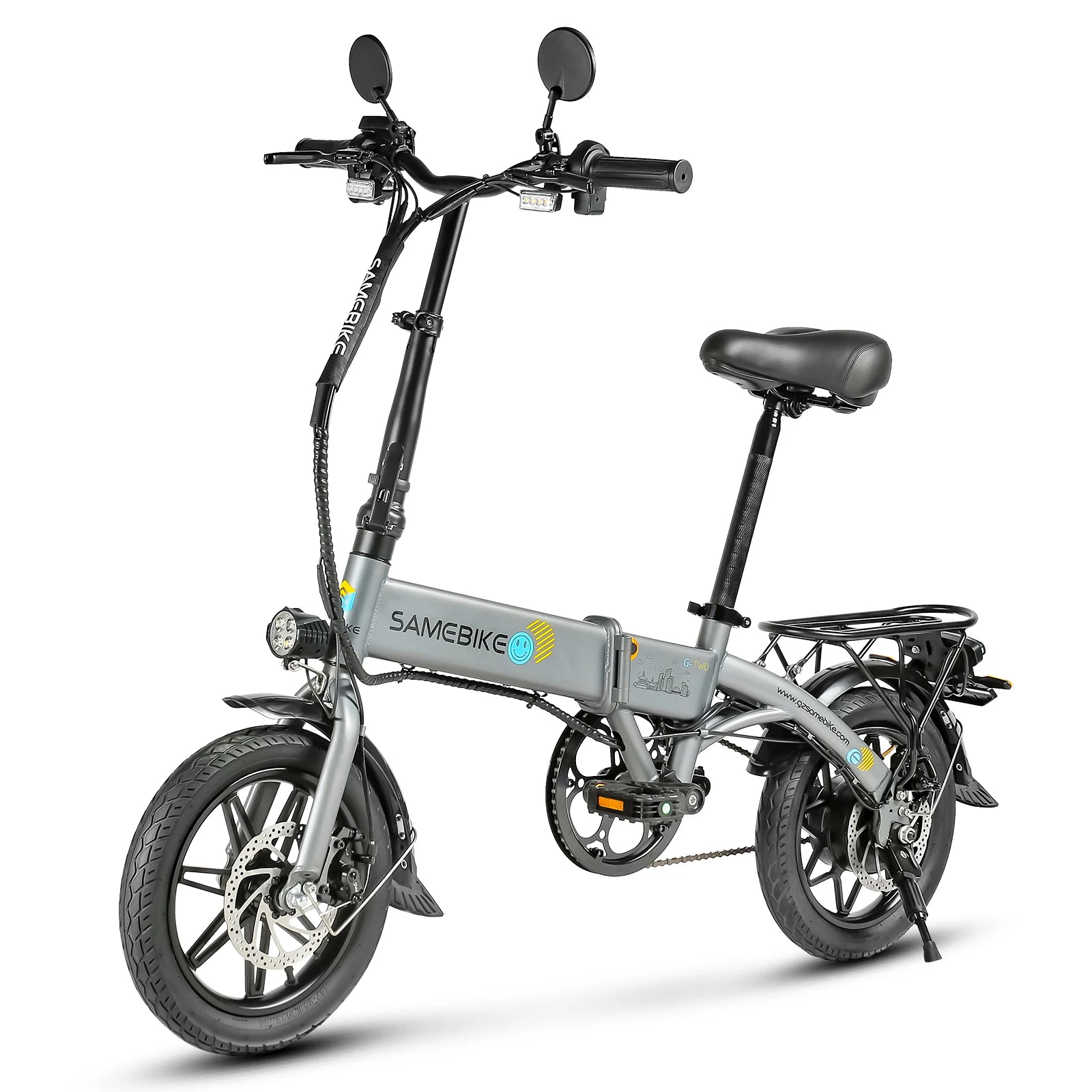 Samebike YINYU14 Foldable Electric Bike for Adults 14" Mini ebike with 36V 7.8Ah Lithium Battery