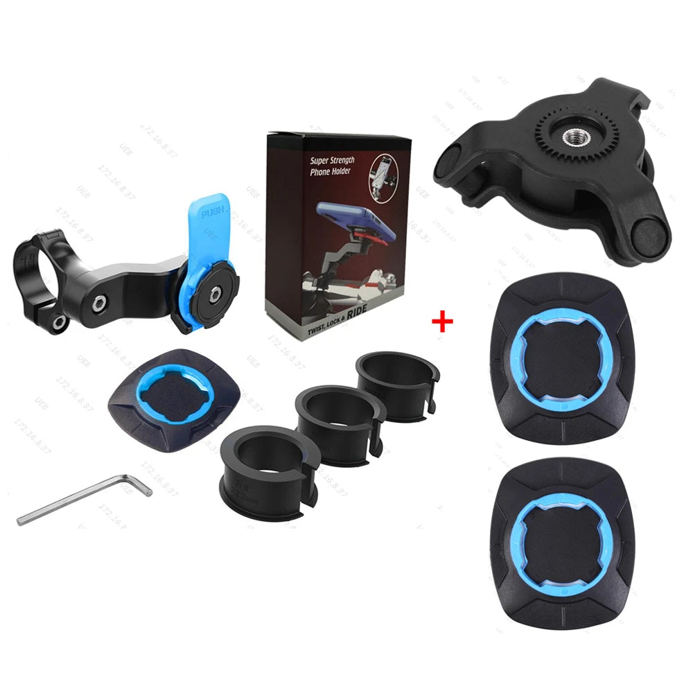 Motorcycle Bike Phone Holder Stand Bicycle Quad Lock Phone Holder Shock Absorber Bicycle Mobile Support Handlebar Mount Bracket