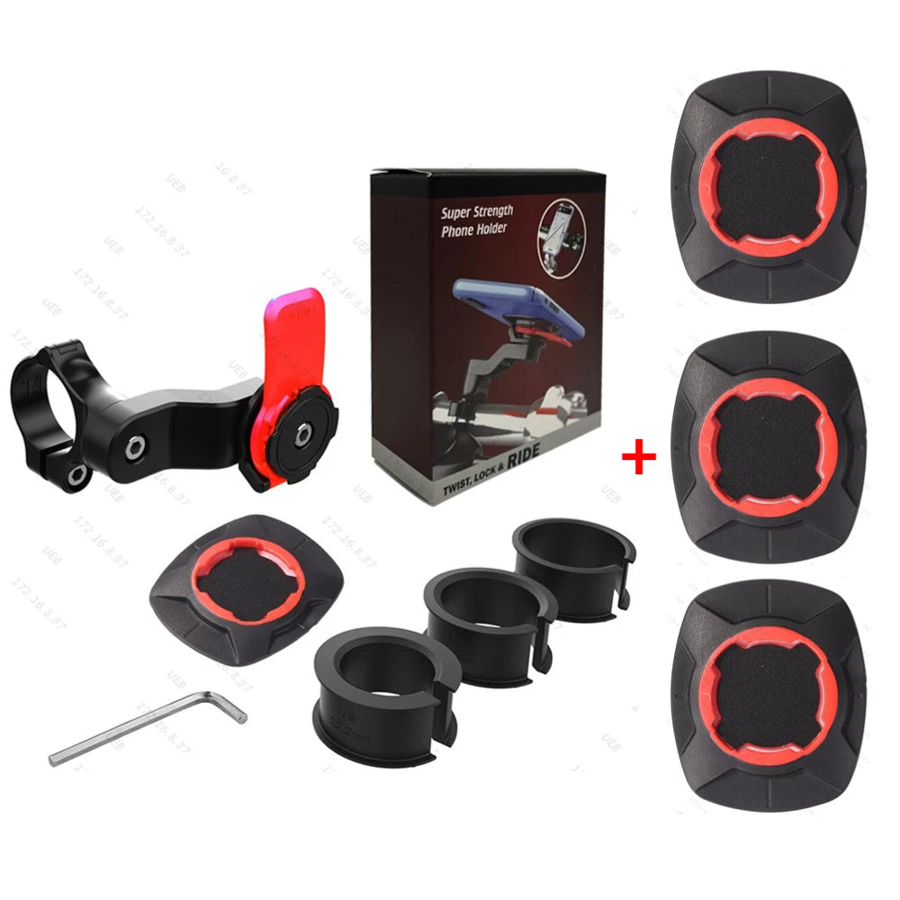 Motorcycle Bike Phone Holder Stand Bicycle Quad Lock Phone Holder Shock Absorber Bicycle Mobile Support Handlebar Mount Bracket
