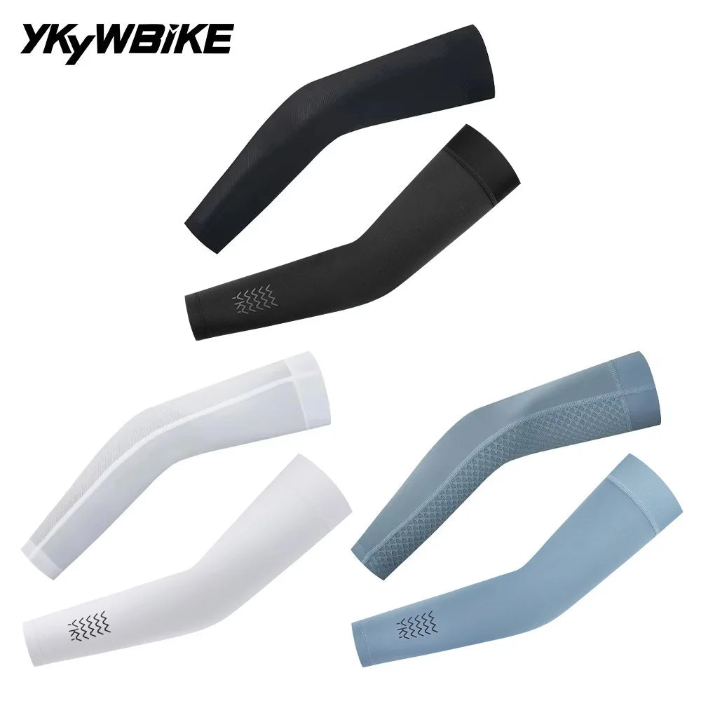 YKYWBIKE Cycling Sleeve Outdoor Sports Arm Sleeve Sun Protection UV Arm breathable Fabric  Running Cycling Arm Warmers 7 color