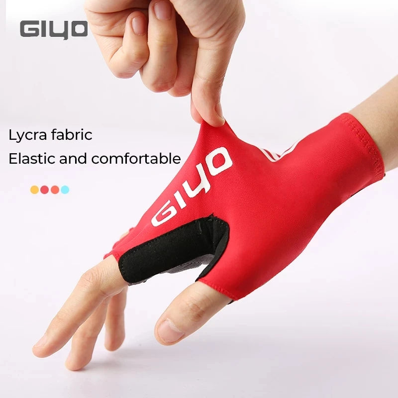 Giyo Half-finger Gloves Anti-slip Bicycle Mitten Fabric Men's Cycling Fingerless Gloves MTB Road Bike Summer Short Gloves