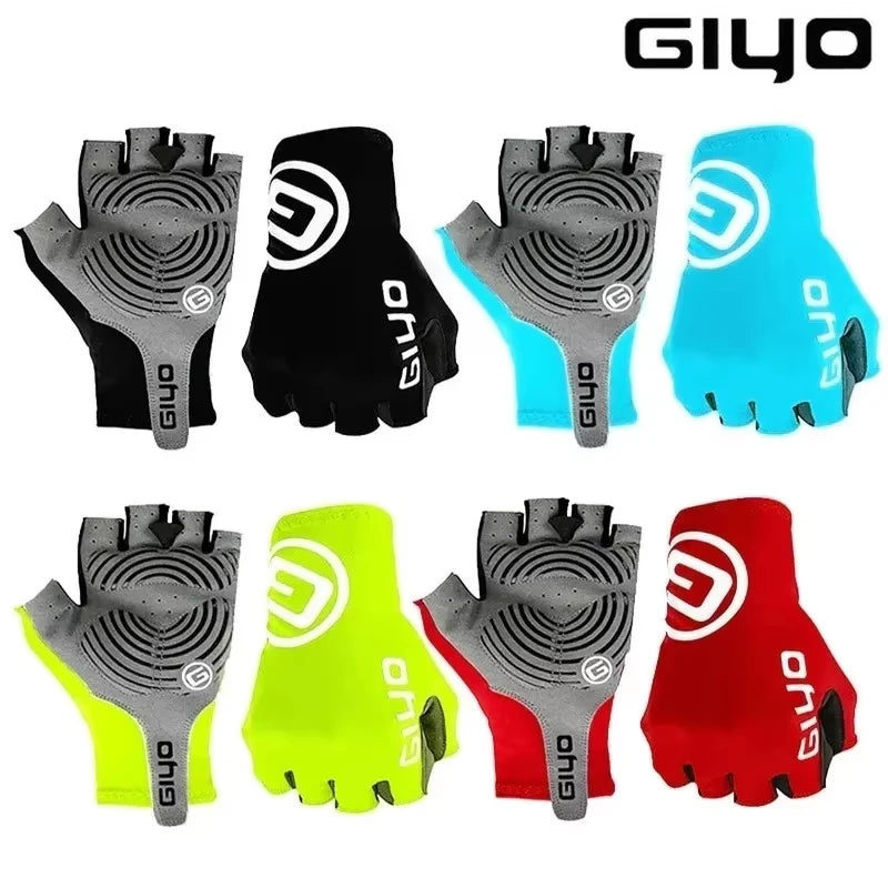 Giyo Half-finger Gloves Anti-slip Bicycle Mitten Fabric Men's Cycling Fingerless Gloves MTB Road Bike Summer Short Gloves