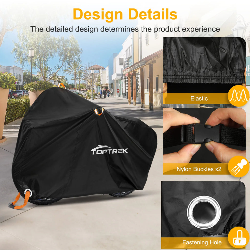 Toptrek Bike Cover 210T High Quality Bicycle Protector Multipurpose Rain Snow Dust Waterproof All Weather Protective Covers
