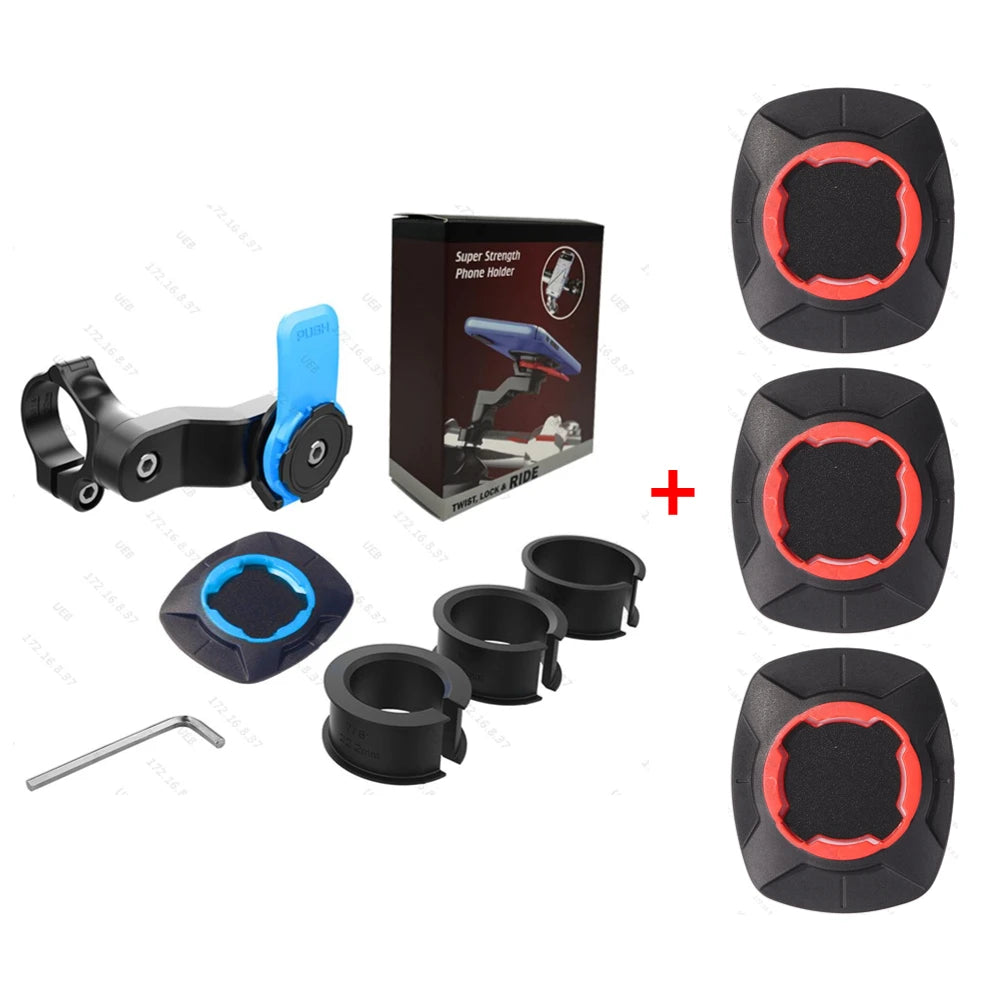 Motorcycle Bike Phone Holder Stand Bicycle Quad Lock Phone Holder Shock Absorber Bicycle Mobile Support Handlebar Mount Bracket