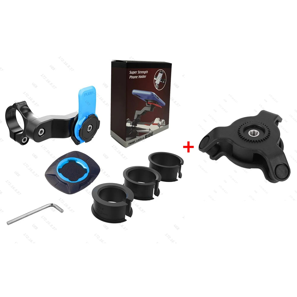 Motorcycle Bike Phone Holder Stand Bicycle Quad Lock Phone Holder Shock Absorber Bicycle Mobile Support Handlebar Mount Bracket