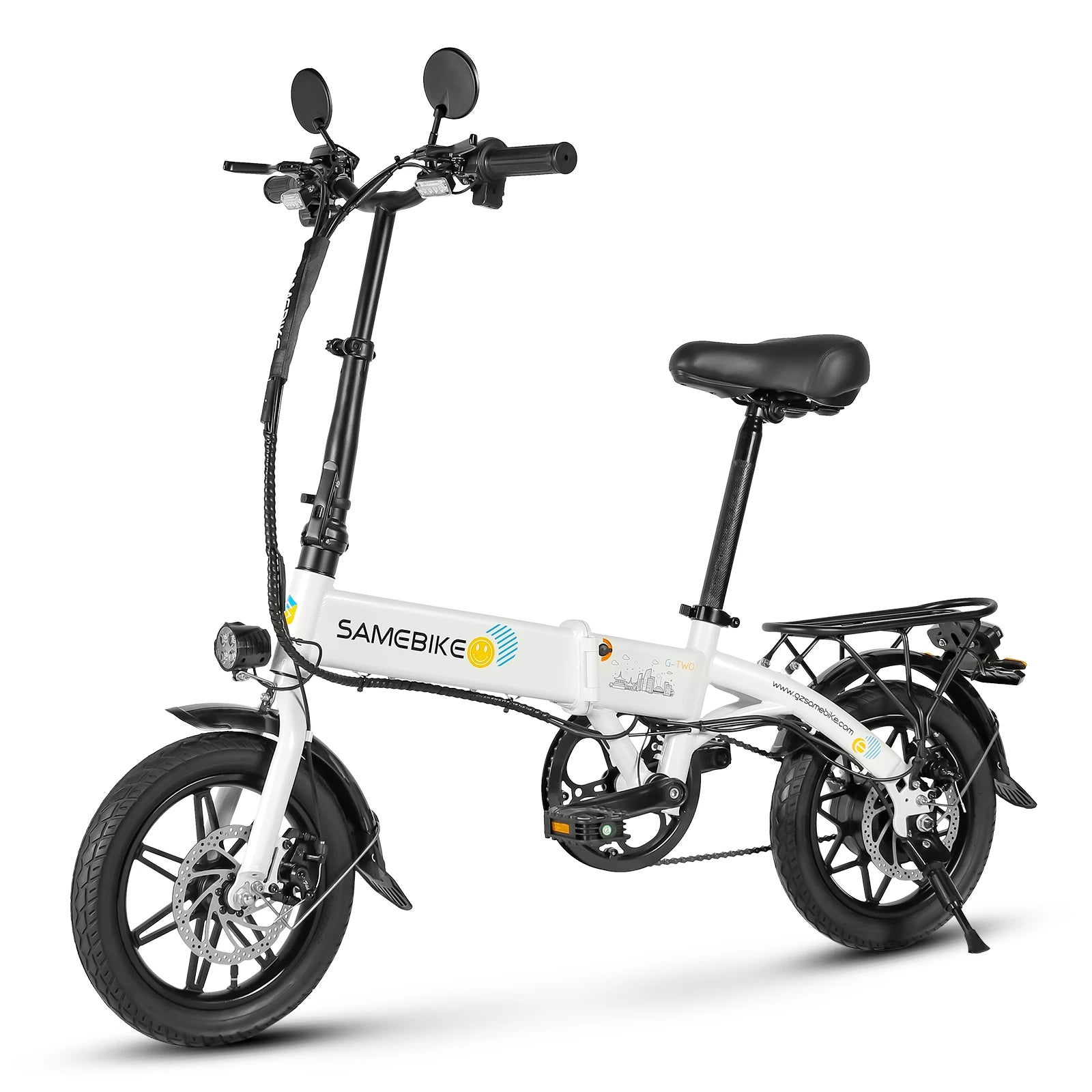 Samebike YINYU14 Foldable Electric Bike for Adults 14" Mini ebike with 36V 7.8Ah Lithium Battery