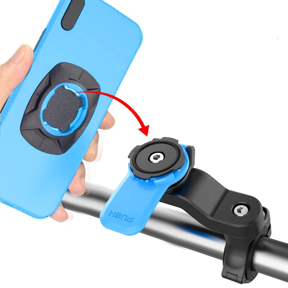Motorcycle Bike Phone Holder Stand Bicycle Quad Lock Phone Holder Shock Absorber Bicycle Mobile Support Handlebar Mount Bracket