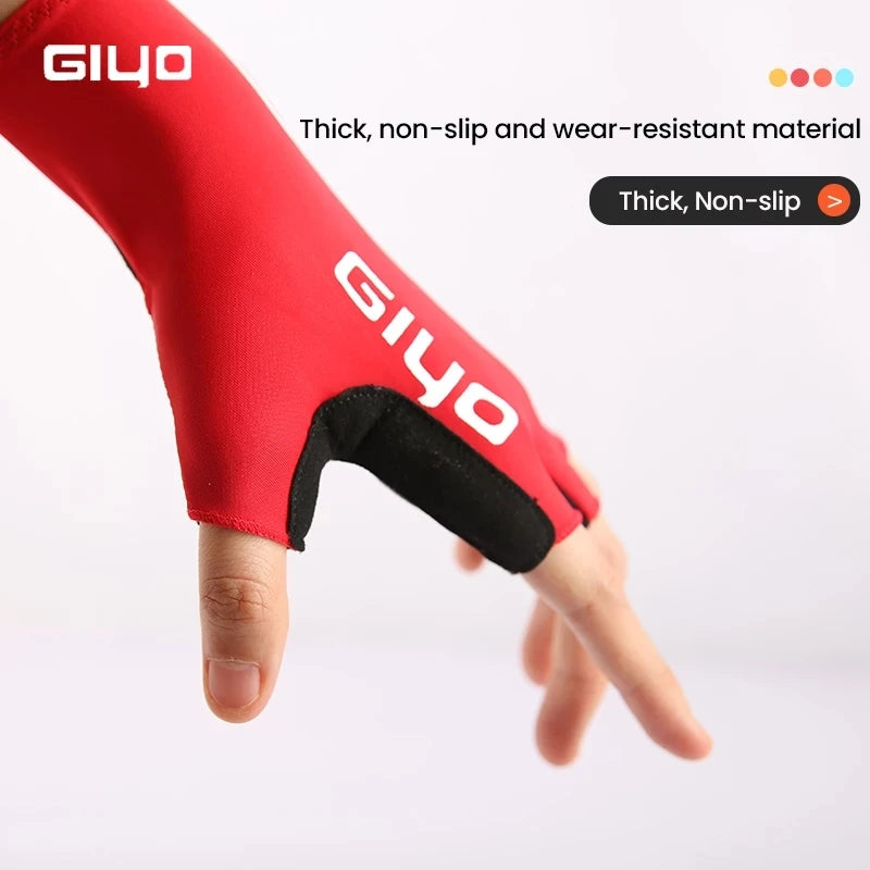 Giyo Half-finger Gloves Anti-slip Bicycle Mitten Fabric Men's Cycling Fingerless Gloves MTB Road Bike Summer Short Gloves