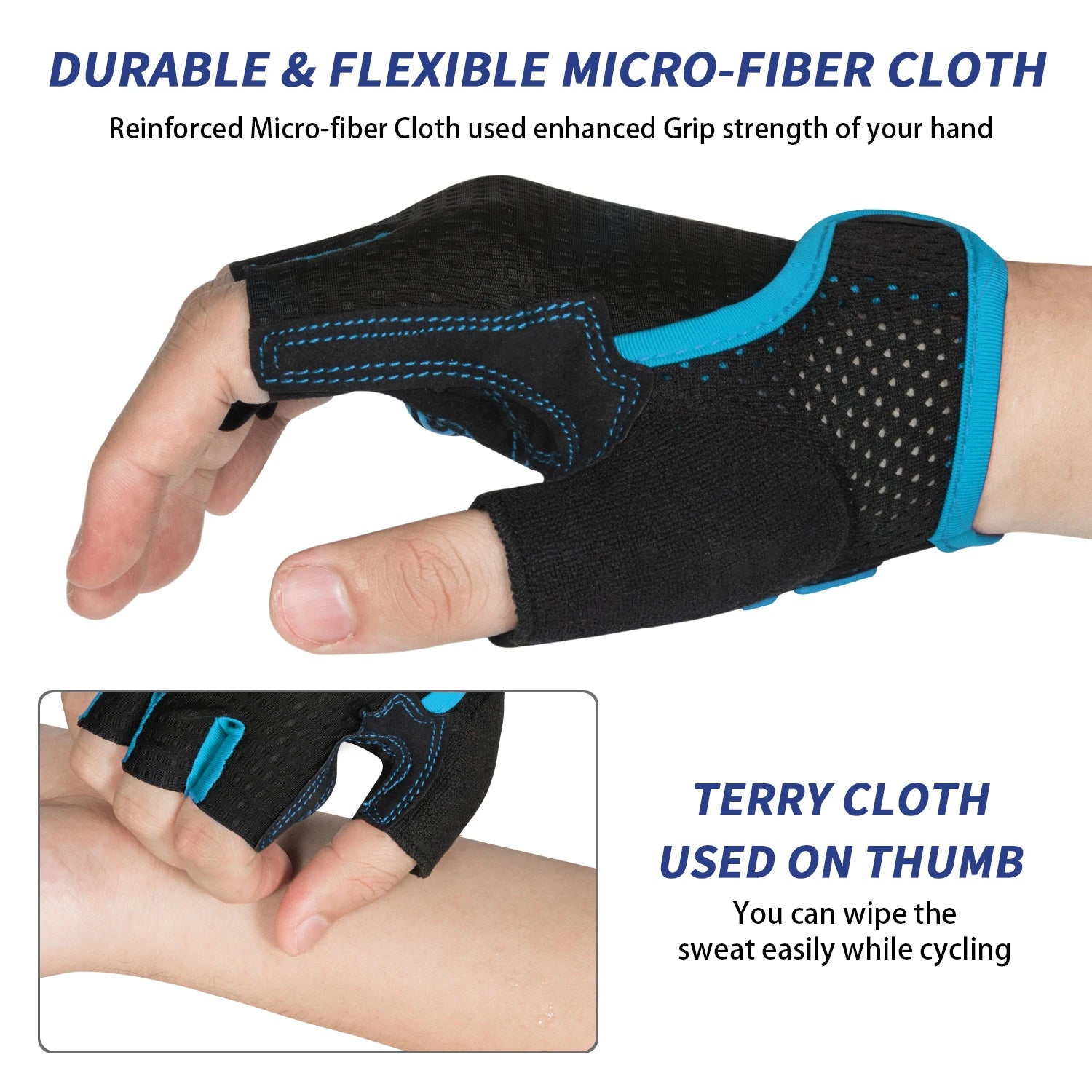 MOREOK Mountain Bike Gloves Half Finger 5MM Silicone Gel Pads Shock-Absorbing Non-Slip Cycling Gloves for MTB Road Biking Men Wo