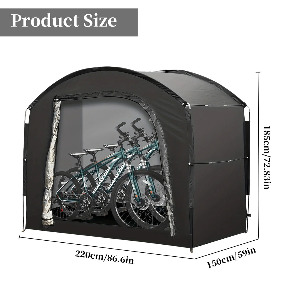 Bike Storage Shed Tent for 1-4 Bikes Portable Outdoor Bike Cover Bicycle Sunshade Covers Shelter Waterproof Durable Bike Tent