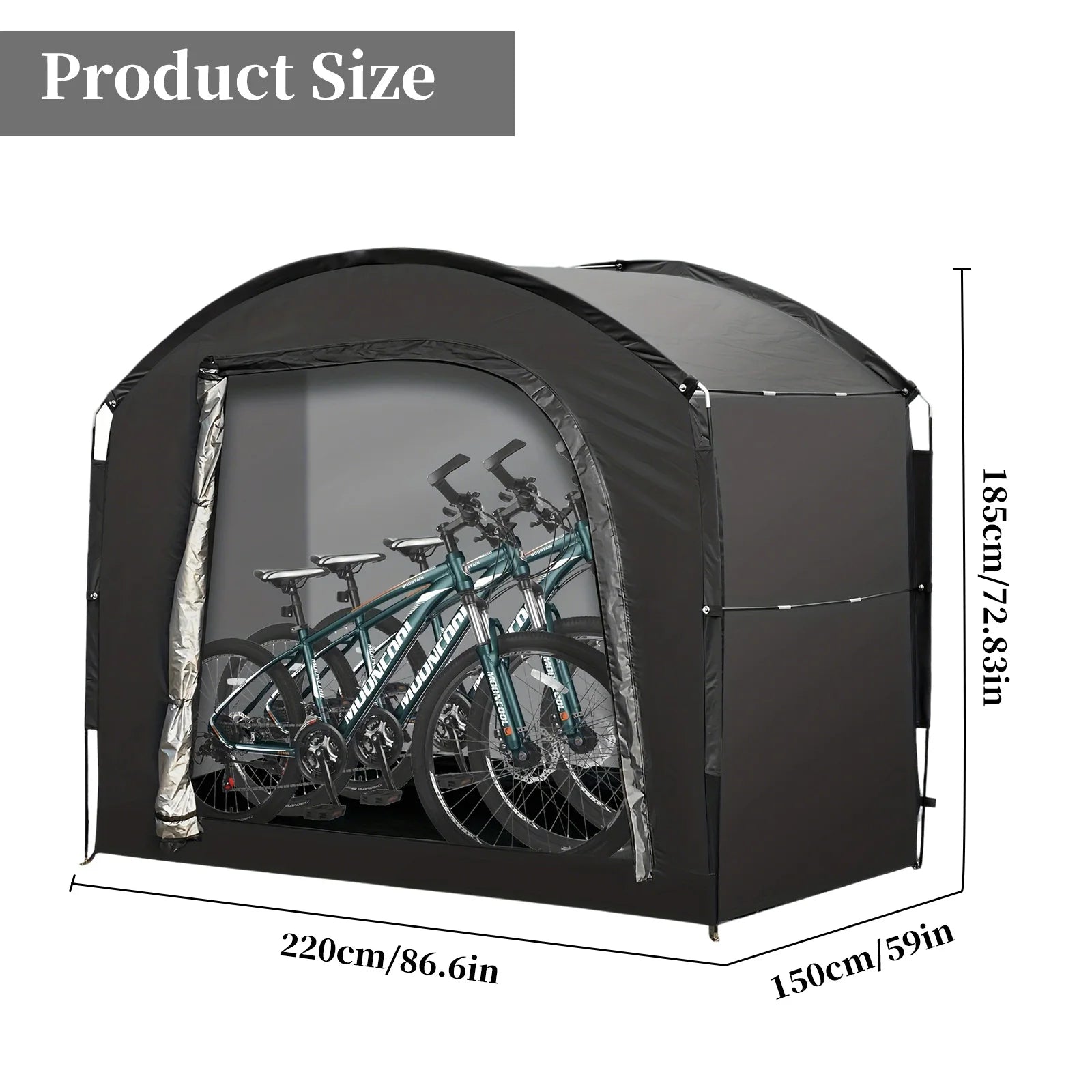 Bike Storage Shed Tent for 1-4 Bikes Portable Outdoor Bike Cover Bicycle Sunshade Covers Shelter Waterproof Durable Bike Tent