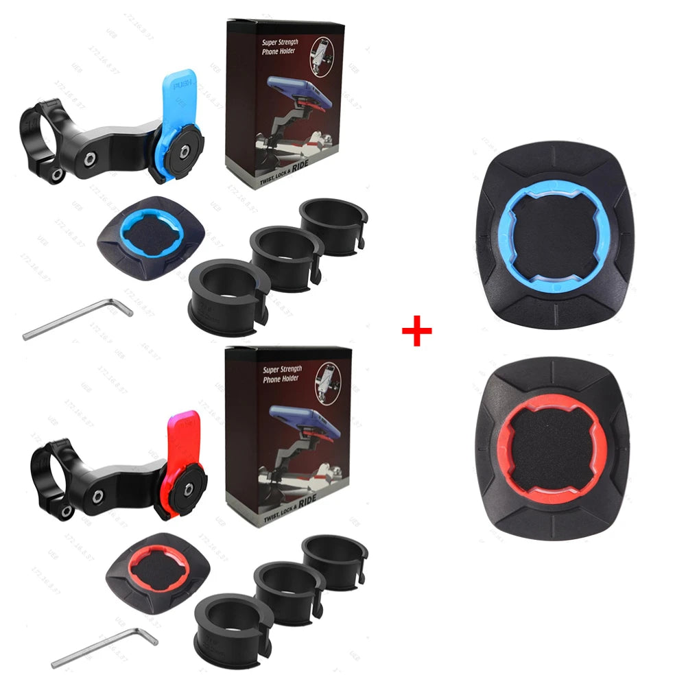 Motorcycle Bike Phone Holder Stand Bicycle Quad Lock Phone Holder Shock Absorber Bicycle Mobile Support Handlebar Mount Bracket