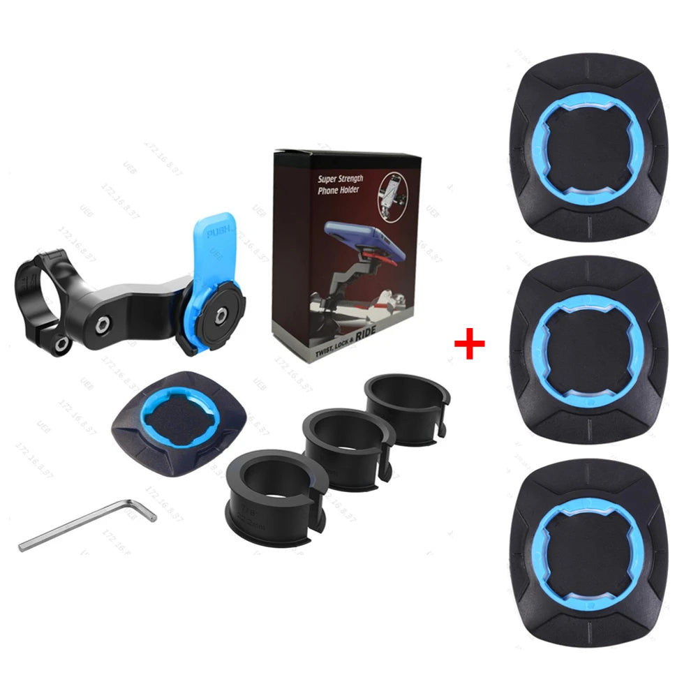 Motorcycle Bike Phone Holder Stand Bicycle Quad Lock Phone Holder Shock Absorber Bicycle Mobile Support Handlebar Mount Bracket