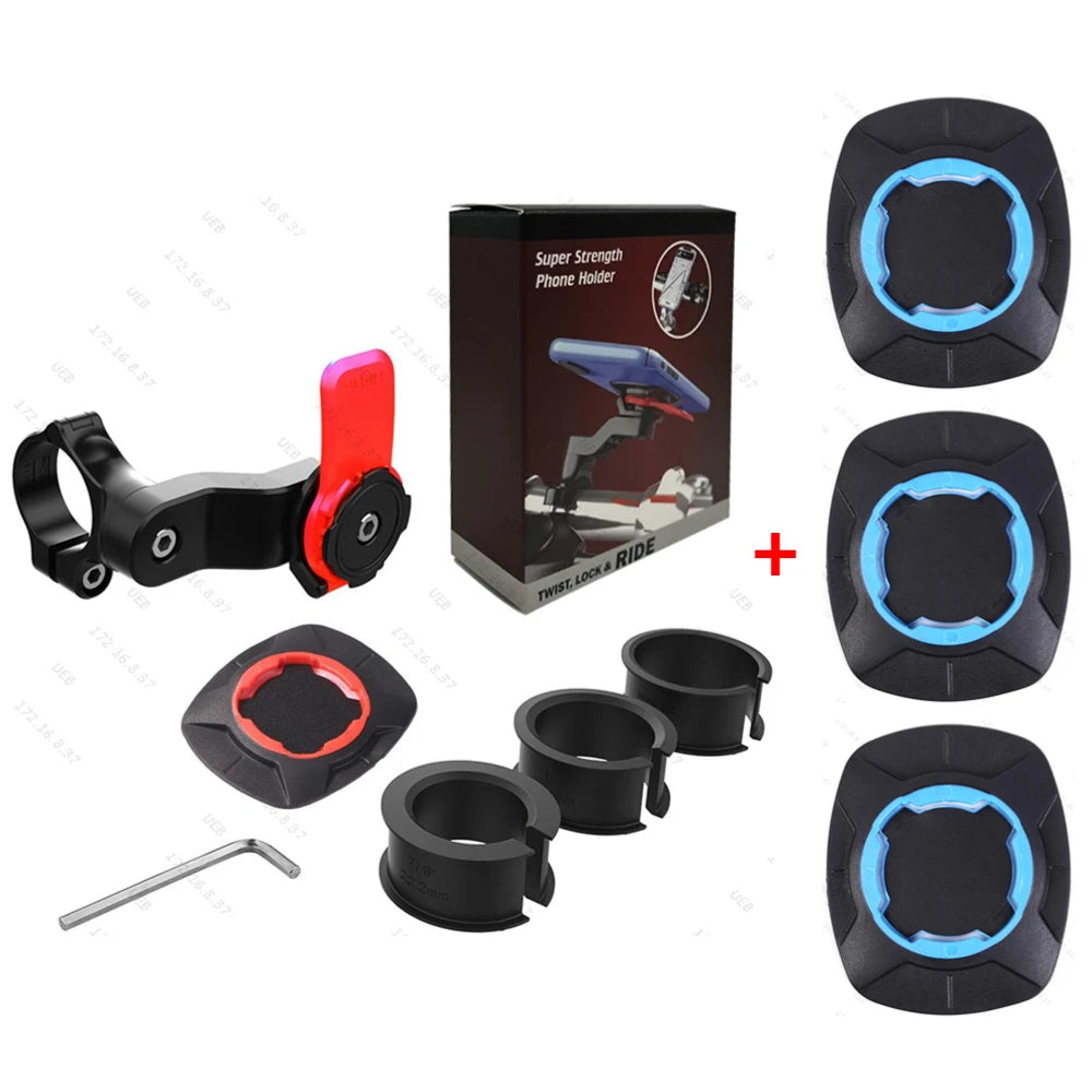 Motorcycle Bike Phone Holder Stand Bicycle Quad Lock Phone Holder Shock Absorber Bicycle Mobile Support Handlebar Mount Bracket